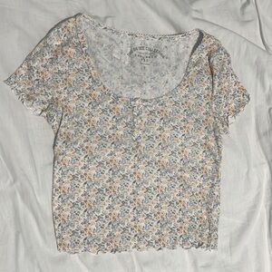 Flower Print Short Sleeved Top